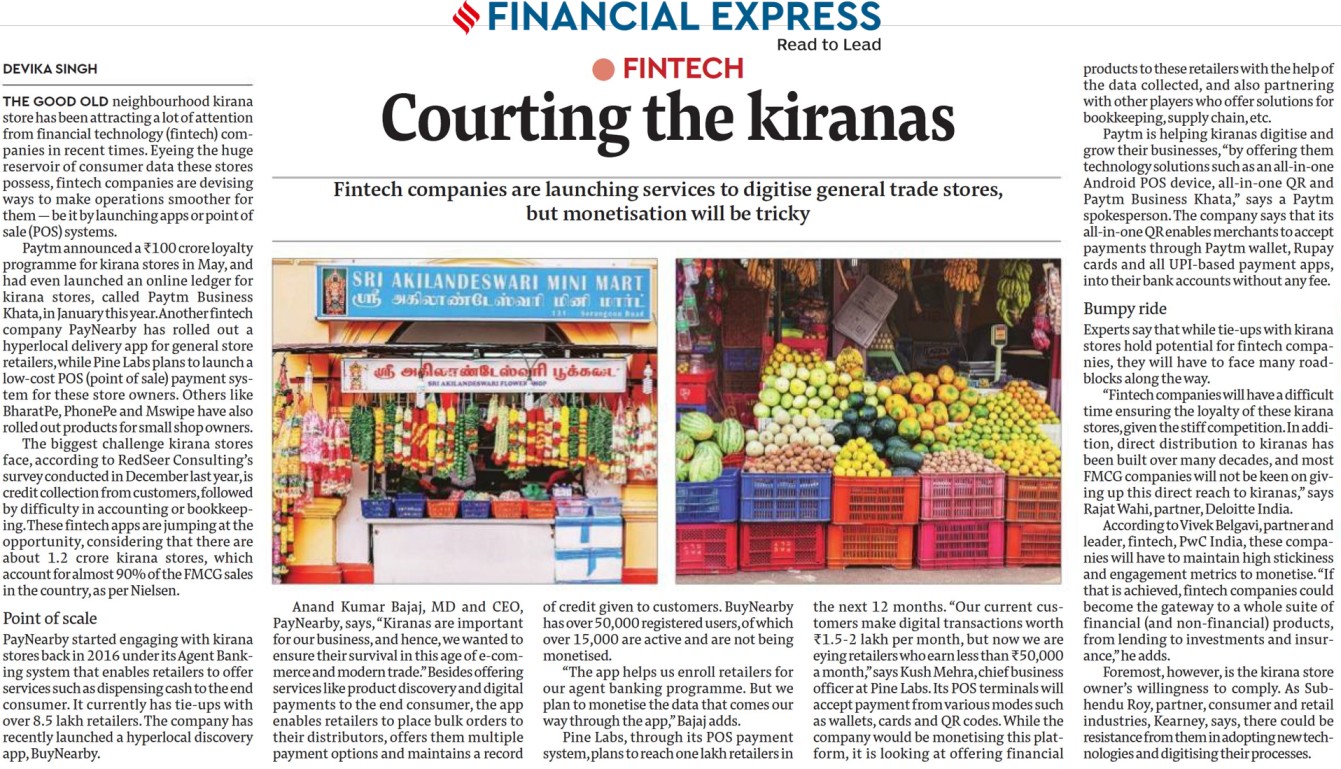 Fintech companies eye Kirana stores; launch services to digitise the system